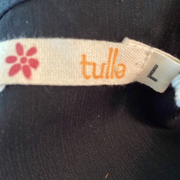 NWT Tulle Anthropologie Black Layered Semi-Sheer Sleeve  Tunic Dress - L - Picture 9 of 11